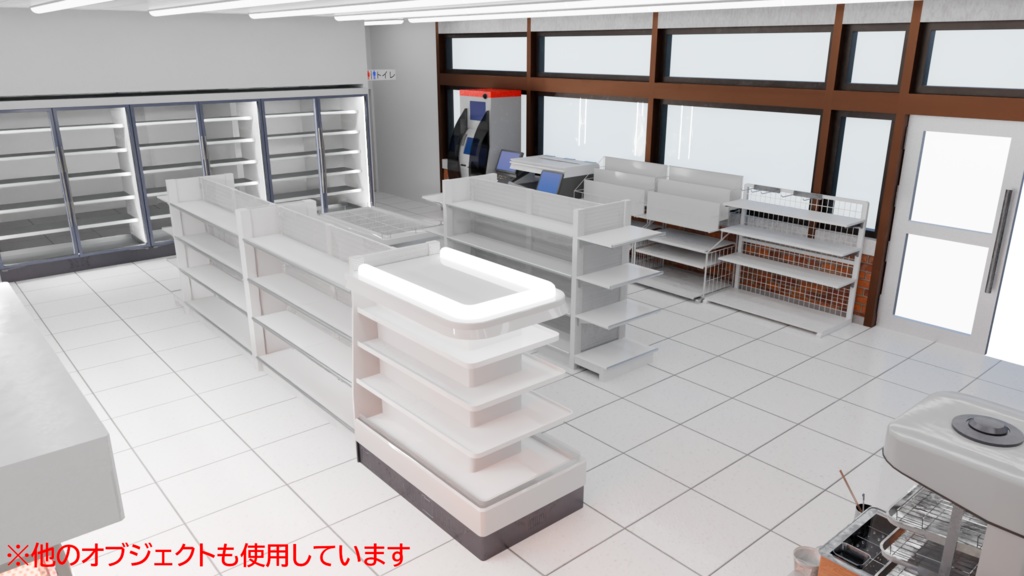 【3DCG】コンビニ店舗セット