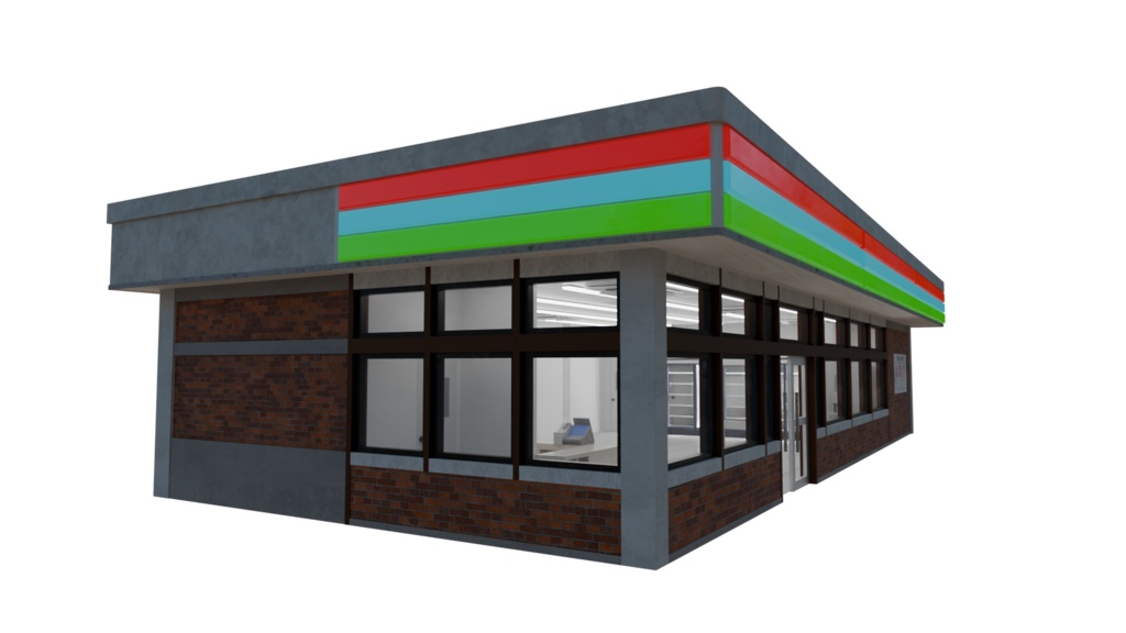 【3DCG】コンビニ店舗セット