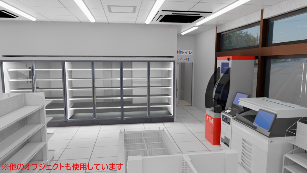 【3DCG】コンビニ店舗セット