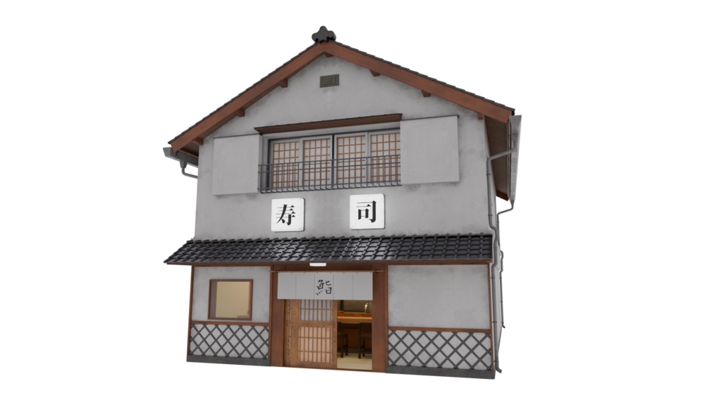 【3DCG】寿司屋店舗セット