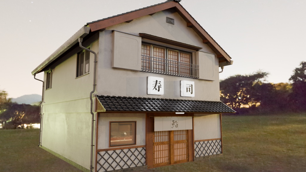 【3DCG】寿司屋店舗セット