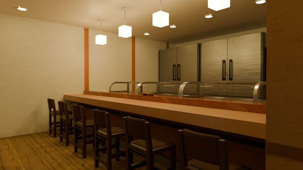 【3DCG】寿司屋店舗セット