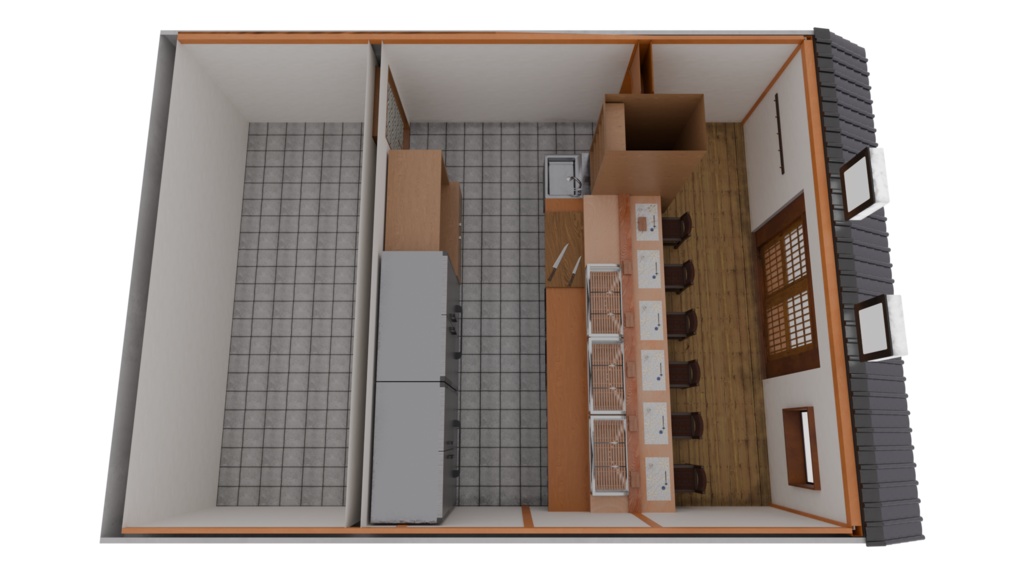 【3DCG】寿司屋店舗セット