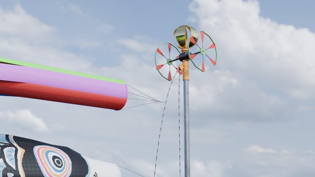 【3DCG】こいのぼりセット