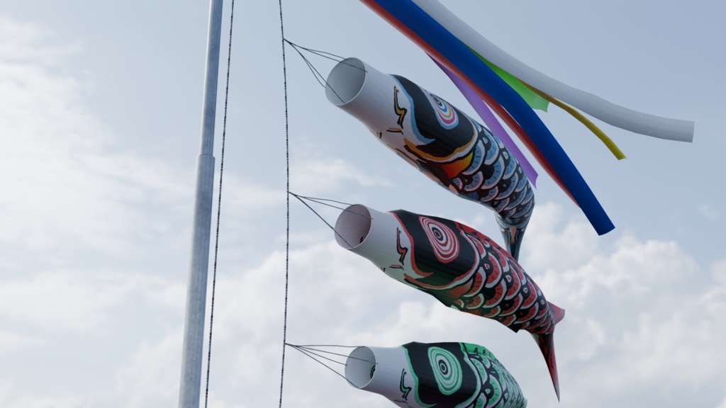 【3DCG】こいのぼりセット