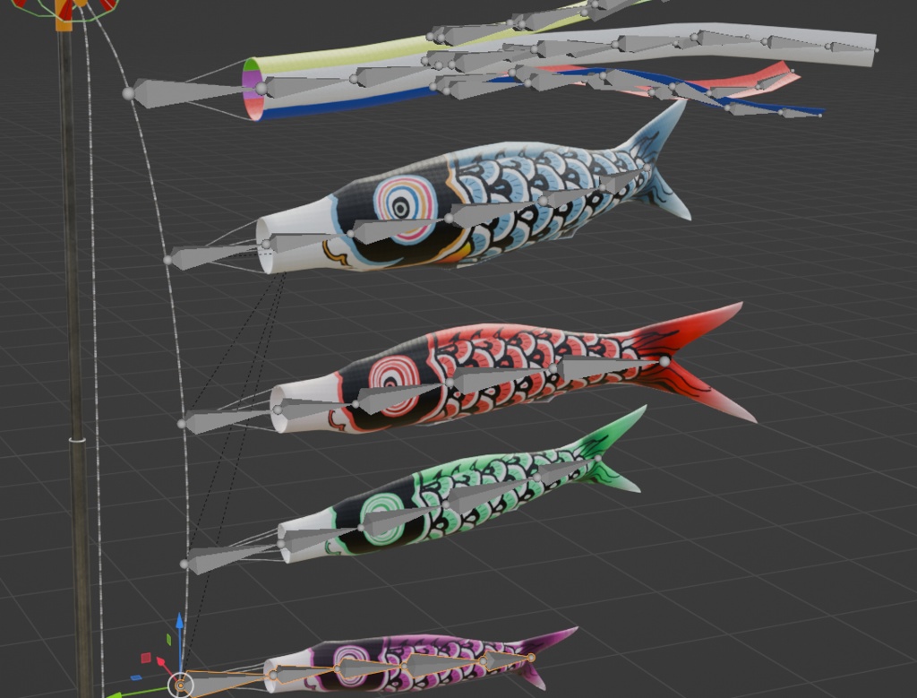 【3DCG】こいのぼりセット