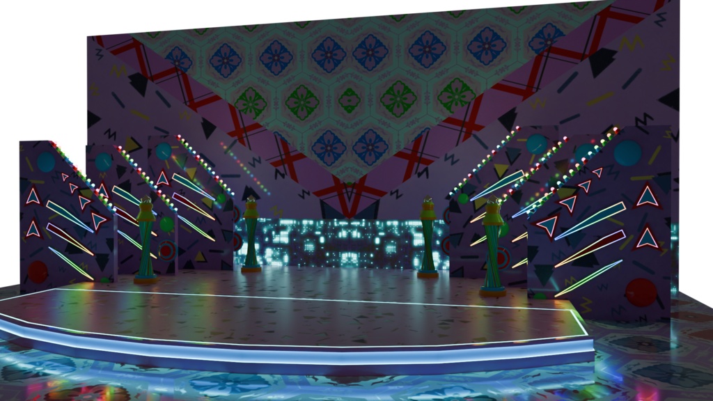 【3DCG】ポップステージセット