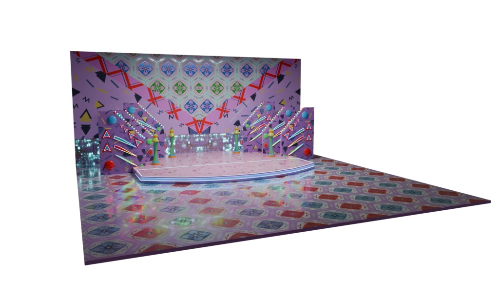 【3DCG】ポップステージセット