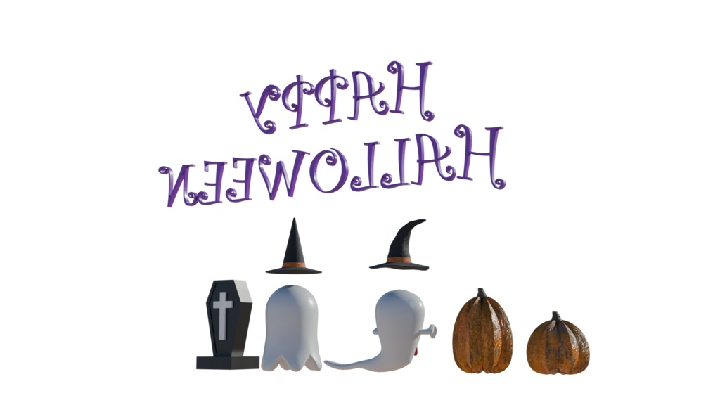 3DCG【halloween_Set】ハロウィン置物セット