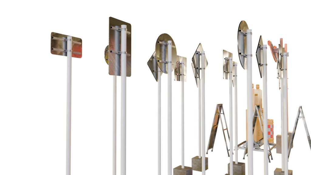 【3DCG】道路交通標識セット