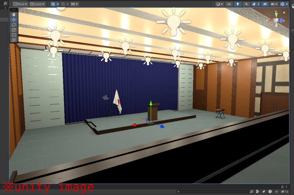 【3DCG】記者会見場内装モデル