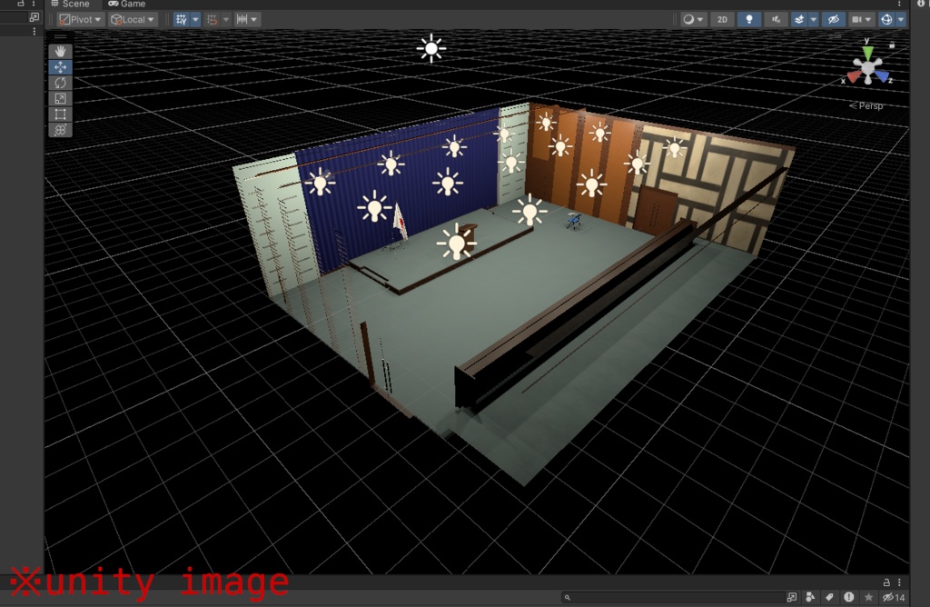 【3DCG】記者会見場内装モデル