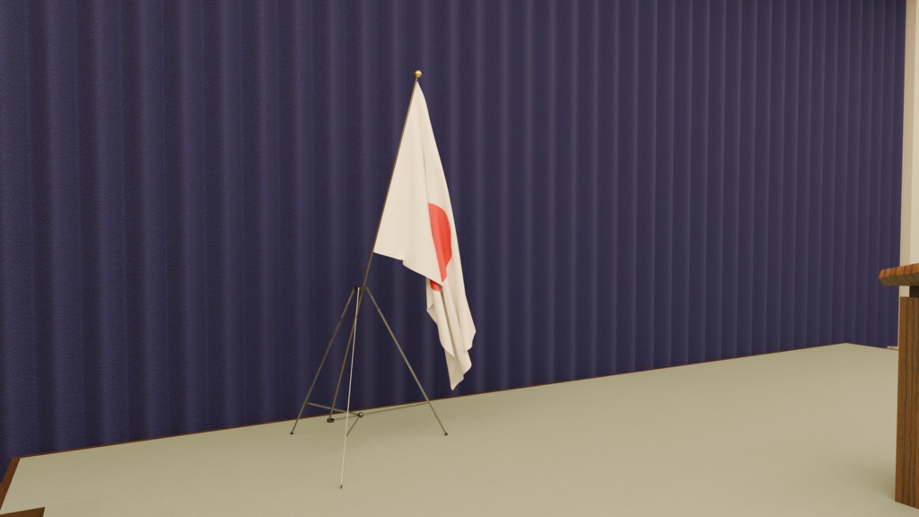 【3DCG】記者会見場内装モデル