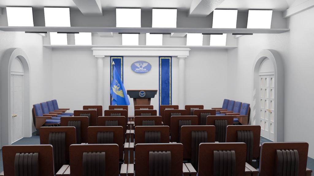 【3DCG】記者会見場内装モデル2