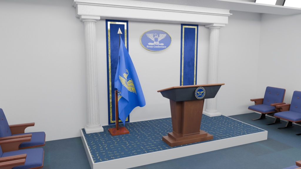 【3DCG】記者会見場内装モデル2