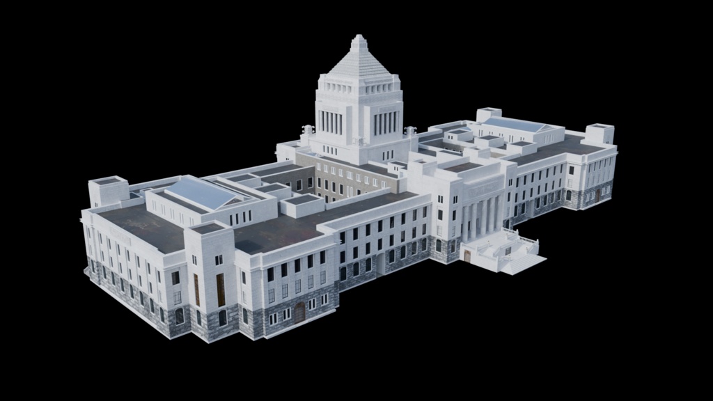【3DCG】国会議事堂モデル