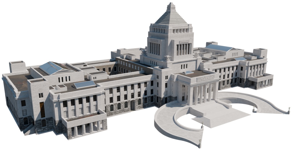 【3DCG】国会議事堂モデル