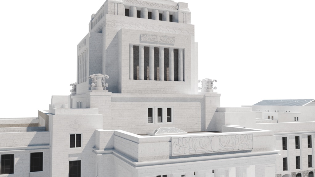 【3DCG】国会議事堂モデル