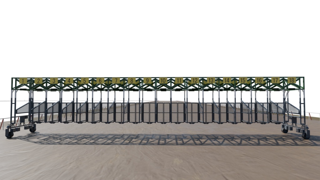 【3DCG】競馬場ゲートモデル