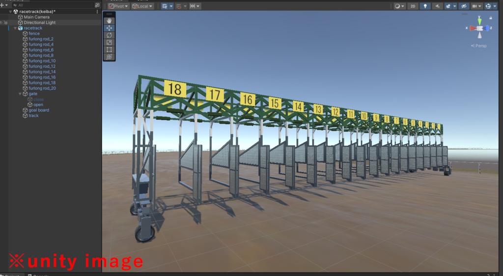 【3DCG】競馬場ゲートモデル