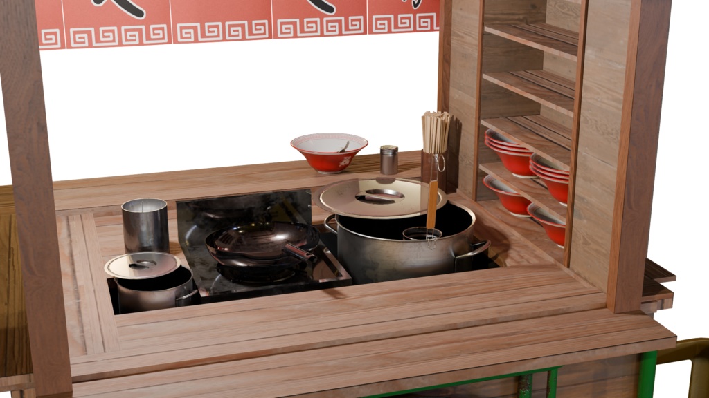 【3DCG】らーめん屋台