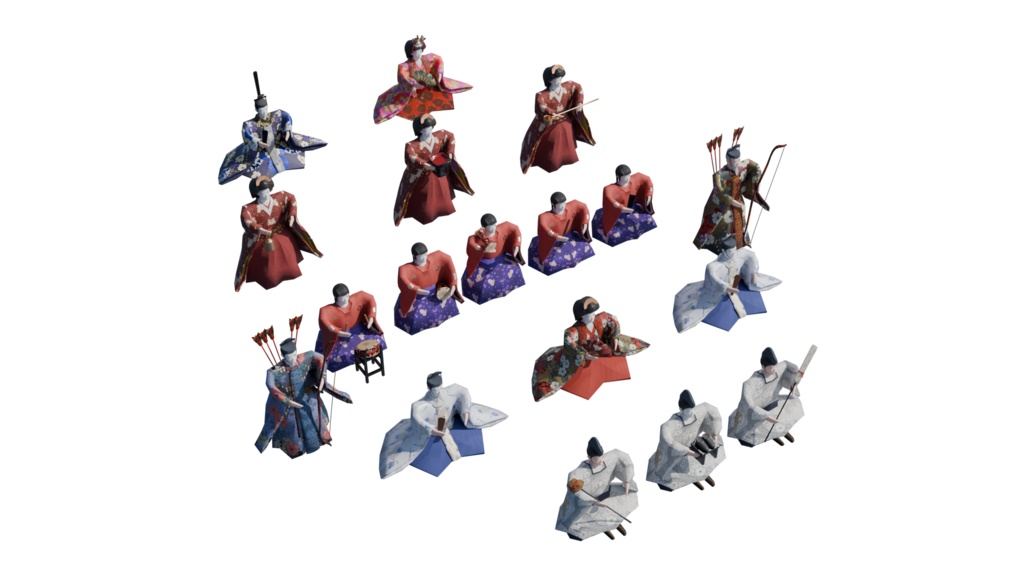 【3DCG】雛人形18体セット