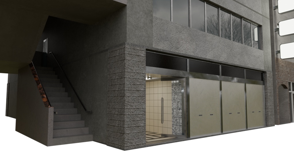 【3DCG】雑居ビル4種セット