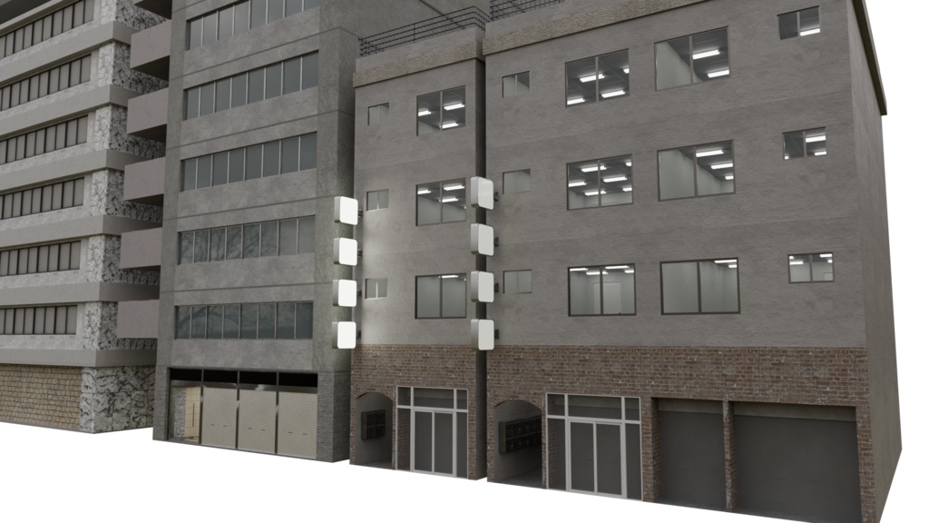 【3DCG】雑居ビル4種セット