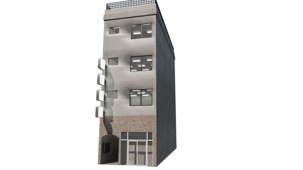 【3DCG】雑居ビル4種セット