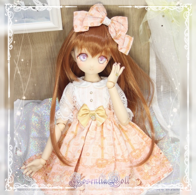 MDD・SDM通用 ドール服 ワンピース ソックス 3点セット 「ウサギチョコ」