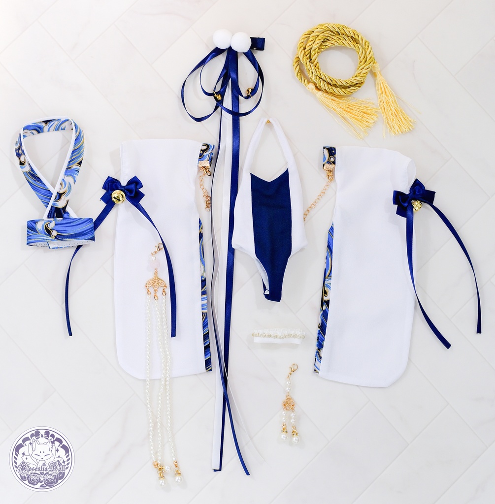 「かぐら水泳部」~2WAY水着~ MDD・SDM通用 ドール服 和風水着 8点セット