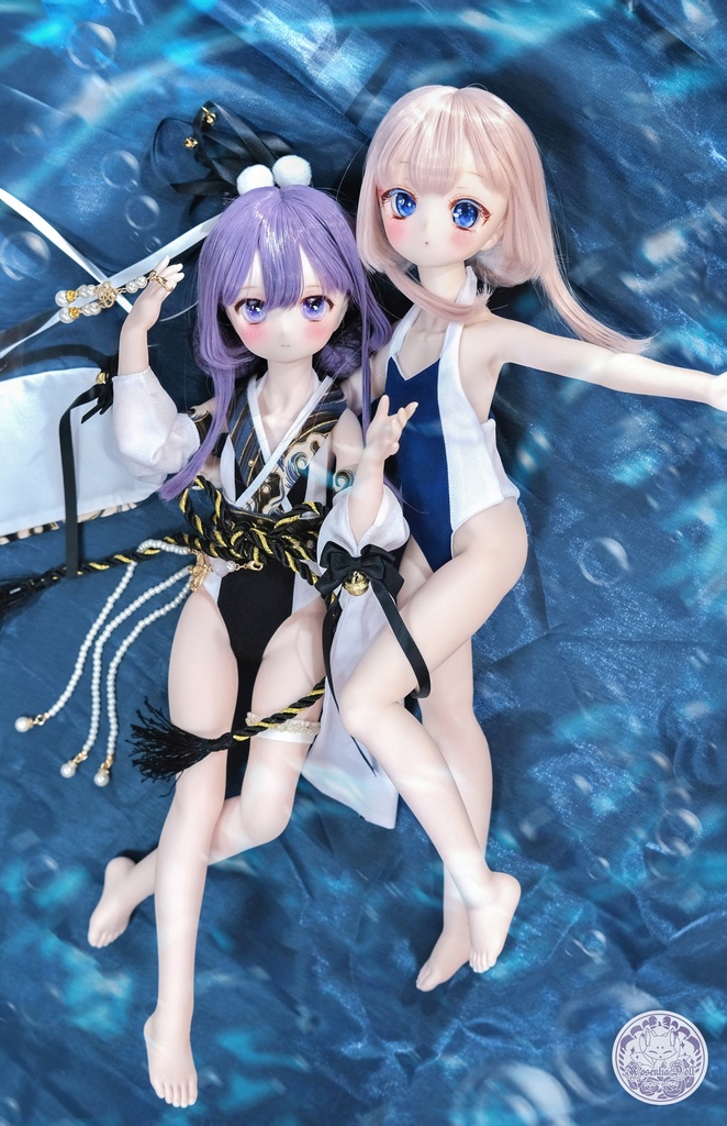 「かぐら水泳部」~2WAY水着~ MDD・SDM通用 ドール服 和風水着 8点セット