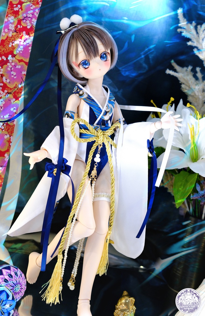 「かぐら水泳部」~2WAY水着~ MDD・SDM通用 ドール服 和風水着 8点セット