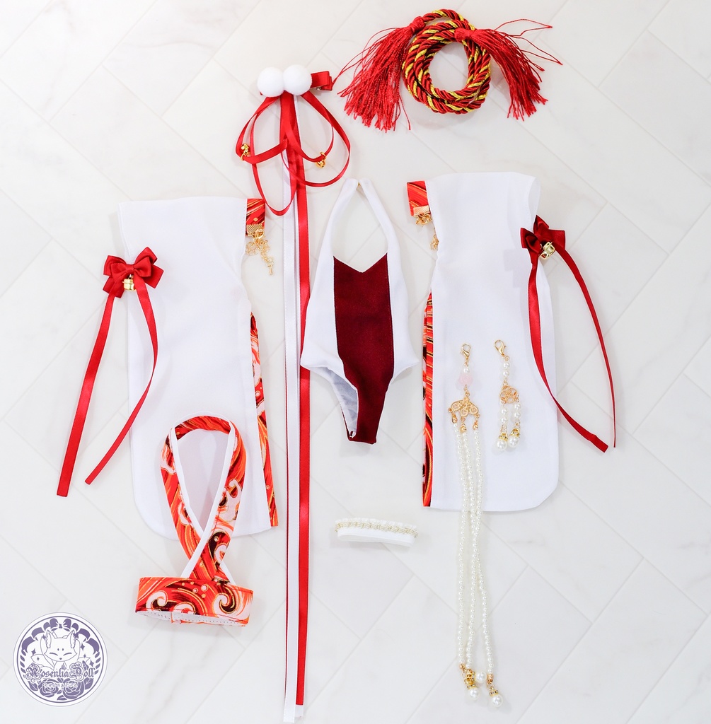 「かぐら水泳部」~2WAY水着~ MDD・SDM通用 ドール服 和風水着 8点セット