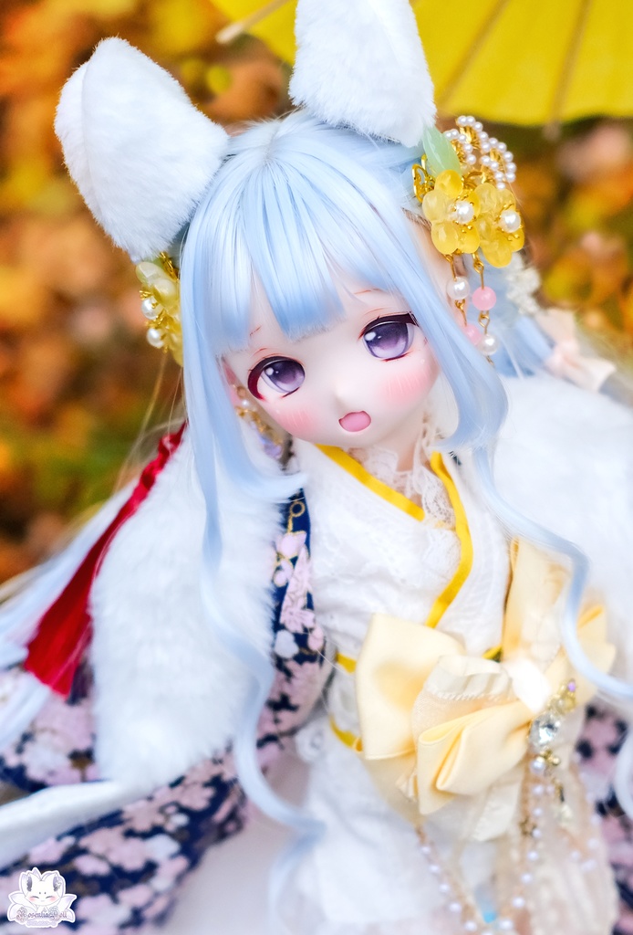 「華やすらぎの狐さま」MDD・SDM通用 ドール服 着物 和洋服 11点セット