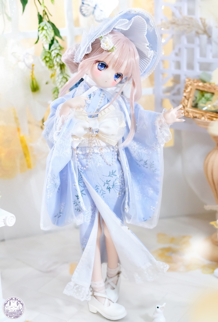 「はくろ小倉」MDD・SDM通用 ドール服 和洋風ドレス 8点セット 着物 浴衣