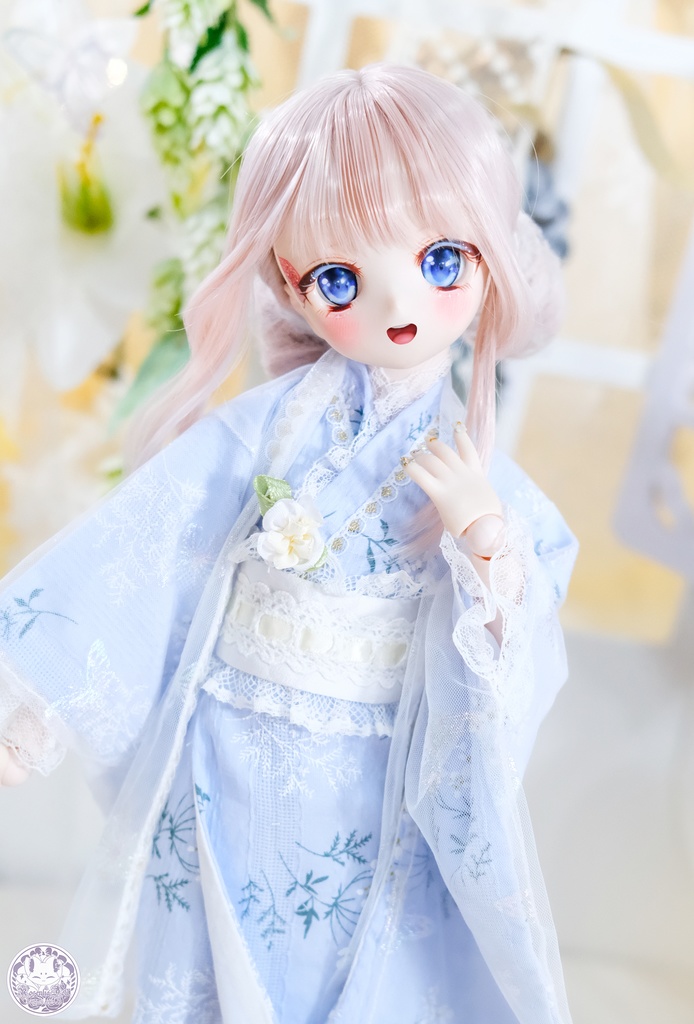 「はくろ小倉」MDD・SDM通用 ドール服 和洋風ドレス 8点セット 着物 浴衣