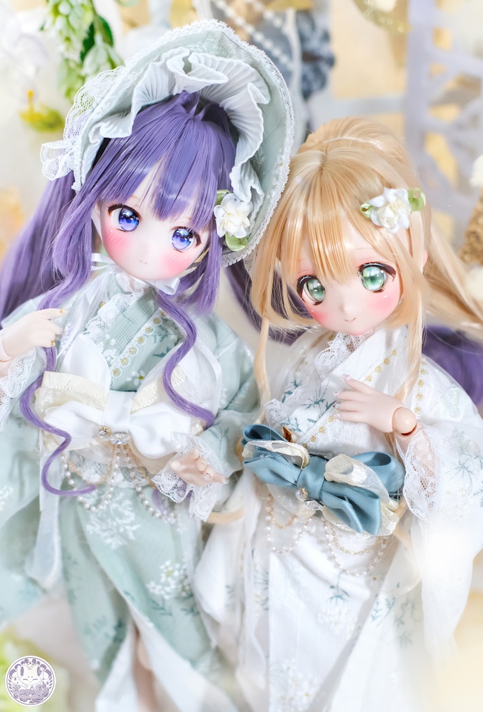 「はくろ小倉」MDD・SDM通用 ドール服 和洋風ドレス 8点セット 着物 浴衣