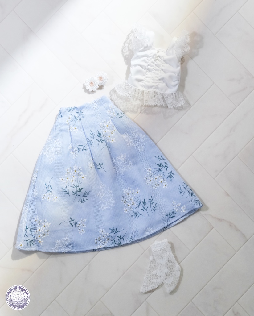 「ブロッサムミューズ」MDD・SDM通用 ドール服 日常スカート 4点セット