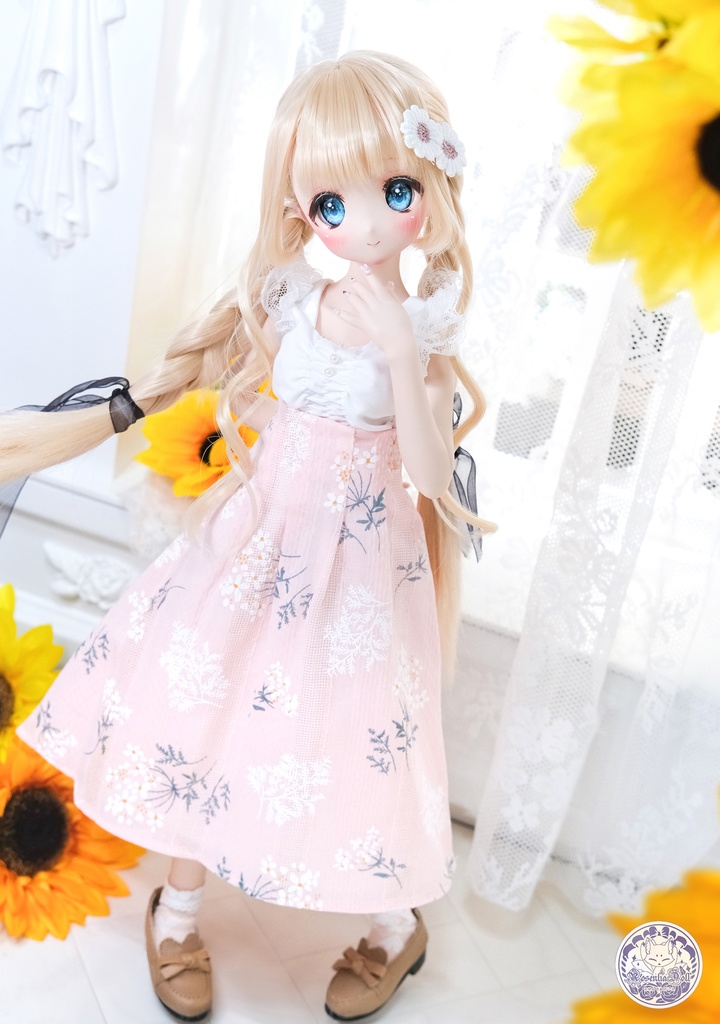 「ブロッサムミューズ」MDD・SDM通用 ドール服 日常スカート 4点セット