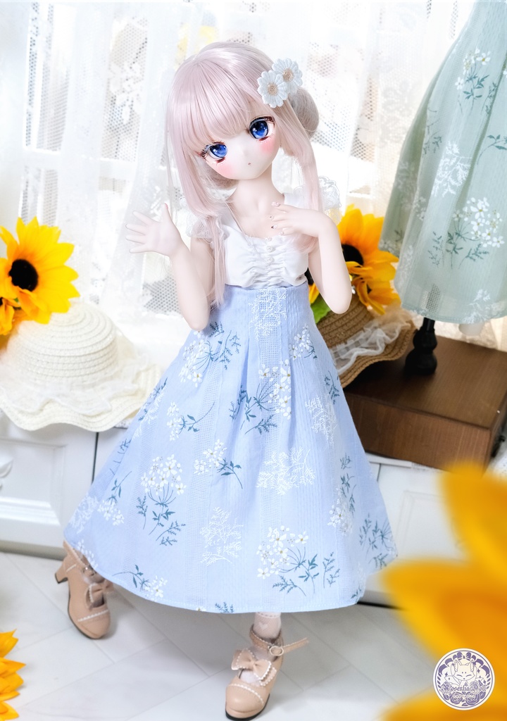 「ブロッサムミューズ」MDD・SDM通用 ドール服 日常スカート 4点セット