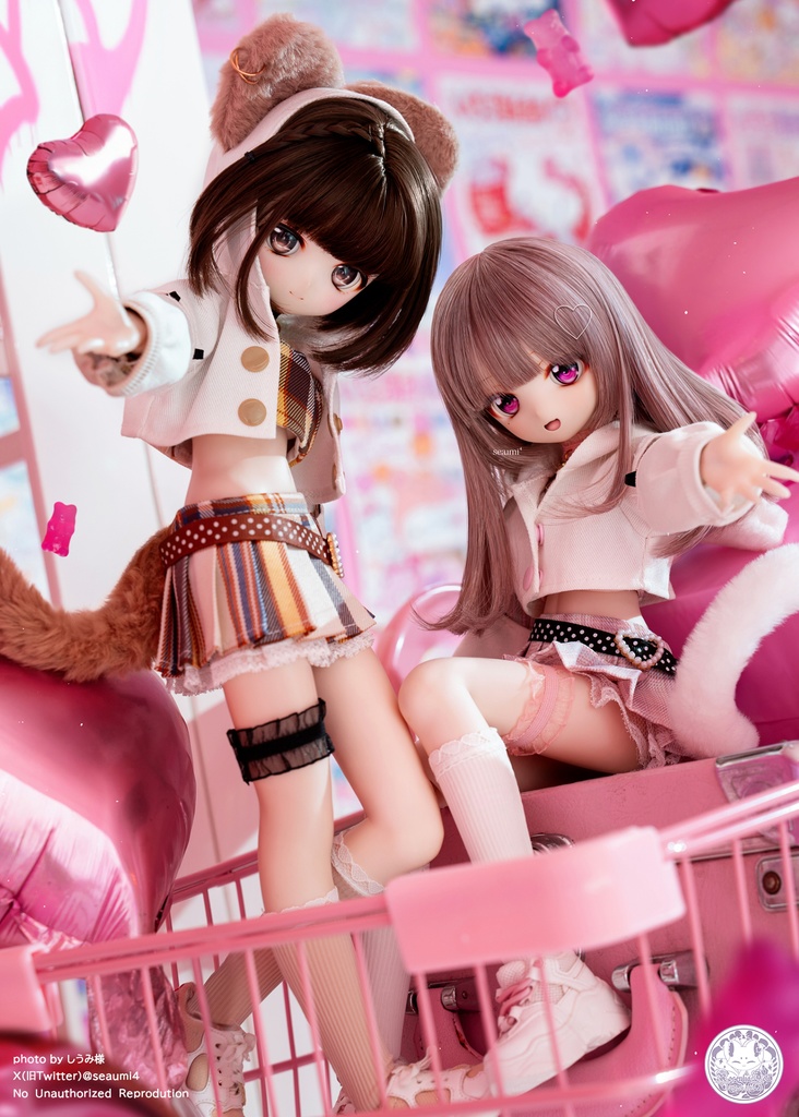 「にゃんぽんぽん♡すとりーと」MDD・SDM通用 ドール服 ワンピース ソックス 8点セット