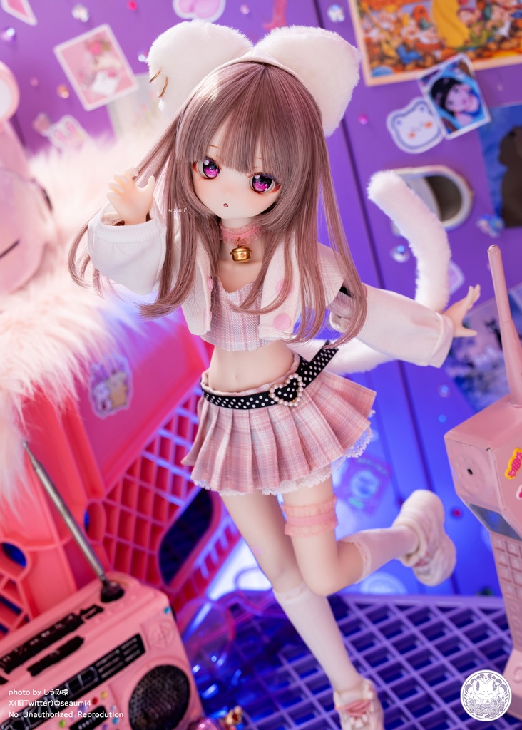 「にゃんぽんぽん♡すとりーと」MDD・SDM通用 ドール服 ワンピース ソックス 8点セット