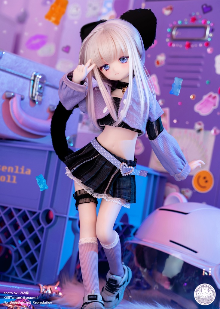 「にゃんぽんぽん♡すとりーと」MDD・SDM通用 ドール服 ワンピース ソックス 8点セット