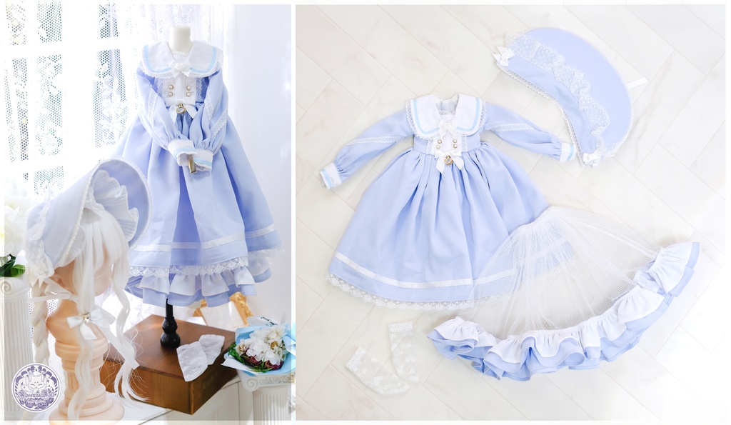 「フラワーレター」MDD・SDM・1/4サイズ通用 ドール服 5点セット