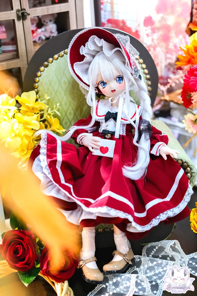 「フラワーレター」MDD・SDM・1/4サイズ通用 ドール服 5点セット