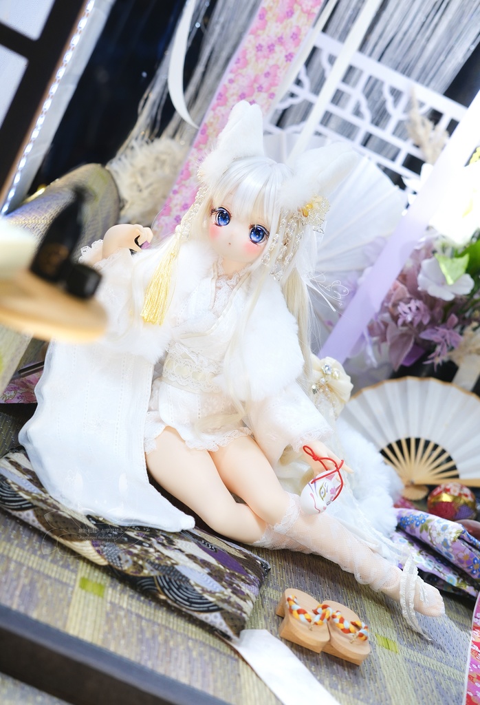 【完売御礼】「月酔いの狐さま」MDD・SDM通用 ドール服 着物 和洋服 11点セット