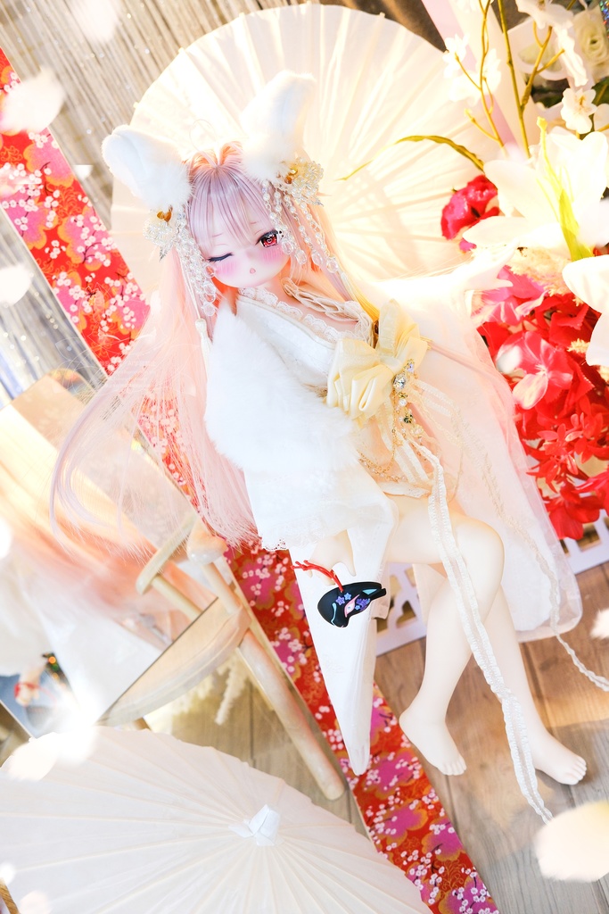 【完売御礼】「月酔いの狐さま」MDD・SDM通用 ドール服 着物 和洋服 11点セット