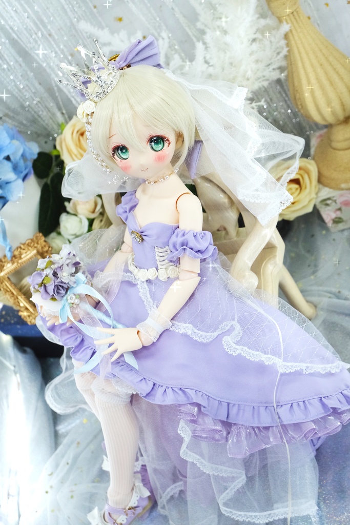 「プリンセスのワルツ」MDD・SDM通用 ウェディングドレス ドール服 11点セット