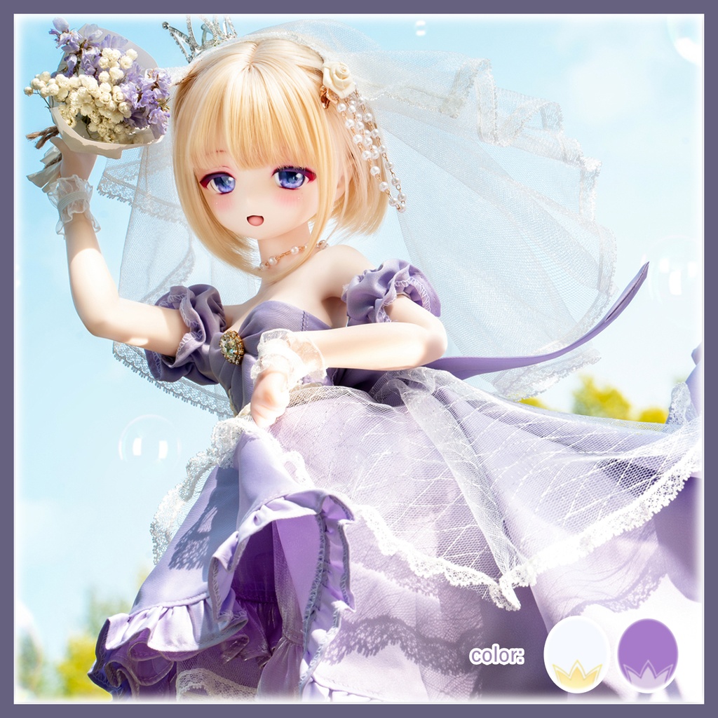 「プリンセスのワルツ」MDD・SDM通用 ウェディングドレス ドール服 11点セット